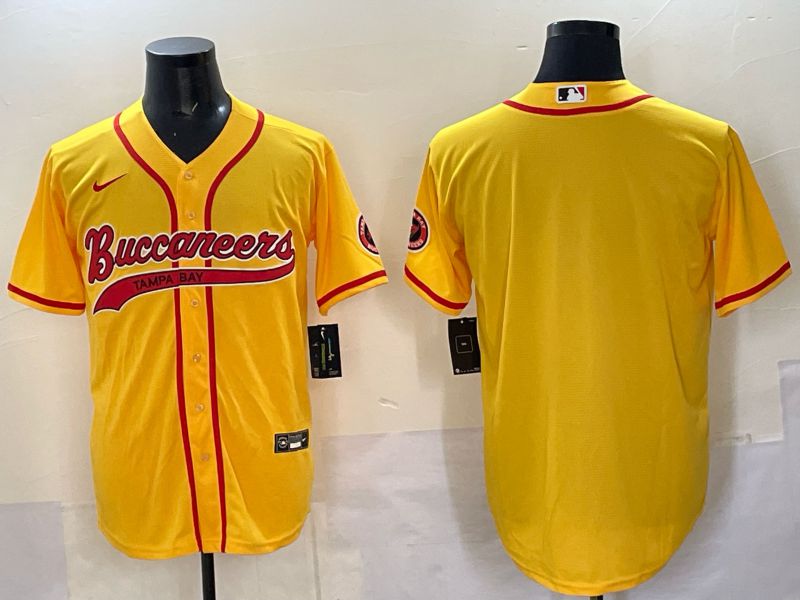 Men 2025 Tampa Bay Buccaneers Blank Yellow Joint Name Nike Limited NFL Jersey style 01